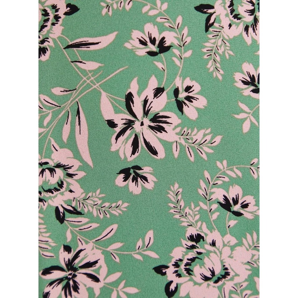 Torrid Georgette Zip Neck Dolman Blouse Green Pink Floral Botanical Plus Size 1X - Picture 5 of 10